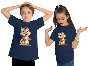 MyDesign24 T-Shirt Kinder Wildtier Print Shirt bedruckt - Baby Eichhörnchen Baumwollshirt mit Aufdruck, i262