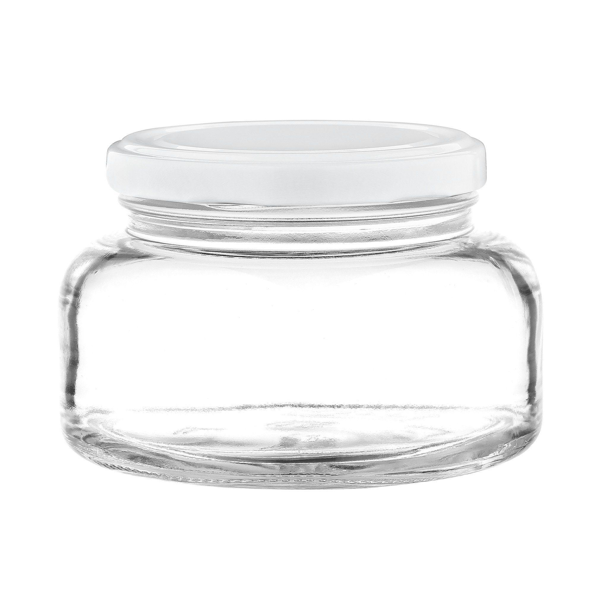 Provence Glas MamboCat Einmachglas Set Joghurtglas + Aufbewahrungsglas, Deckel 12er - ml weiß 435