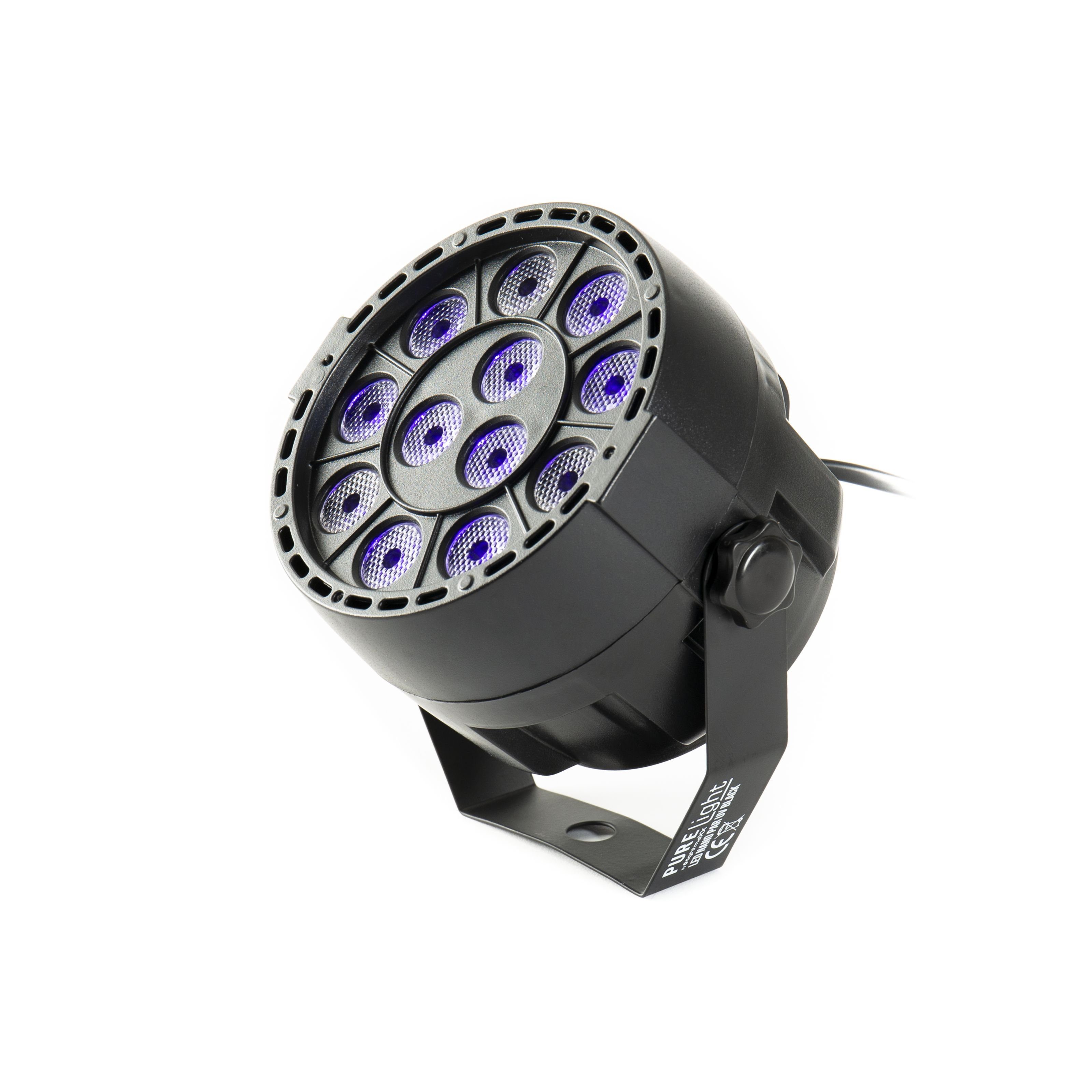 LED PURElight black PAR 12×1W Discolicht, Scheinwerfer LED PAR - UV NANO UV LED LED