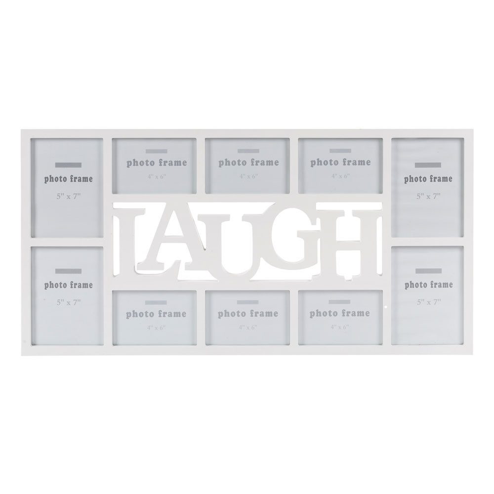 Myflair Möbel & Accessoires Bilderrahmen Bildergalerie LAUGH weiß aus Holz Wandbilderrahmen für lustige Fotos B