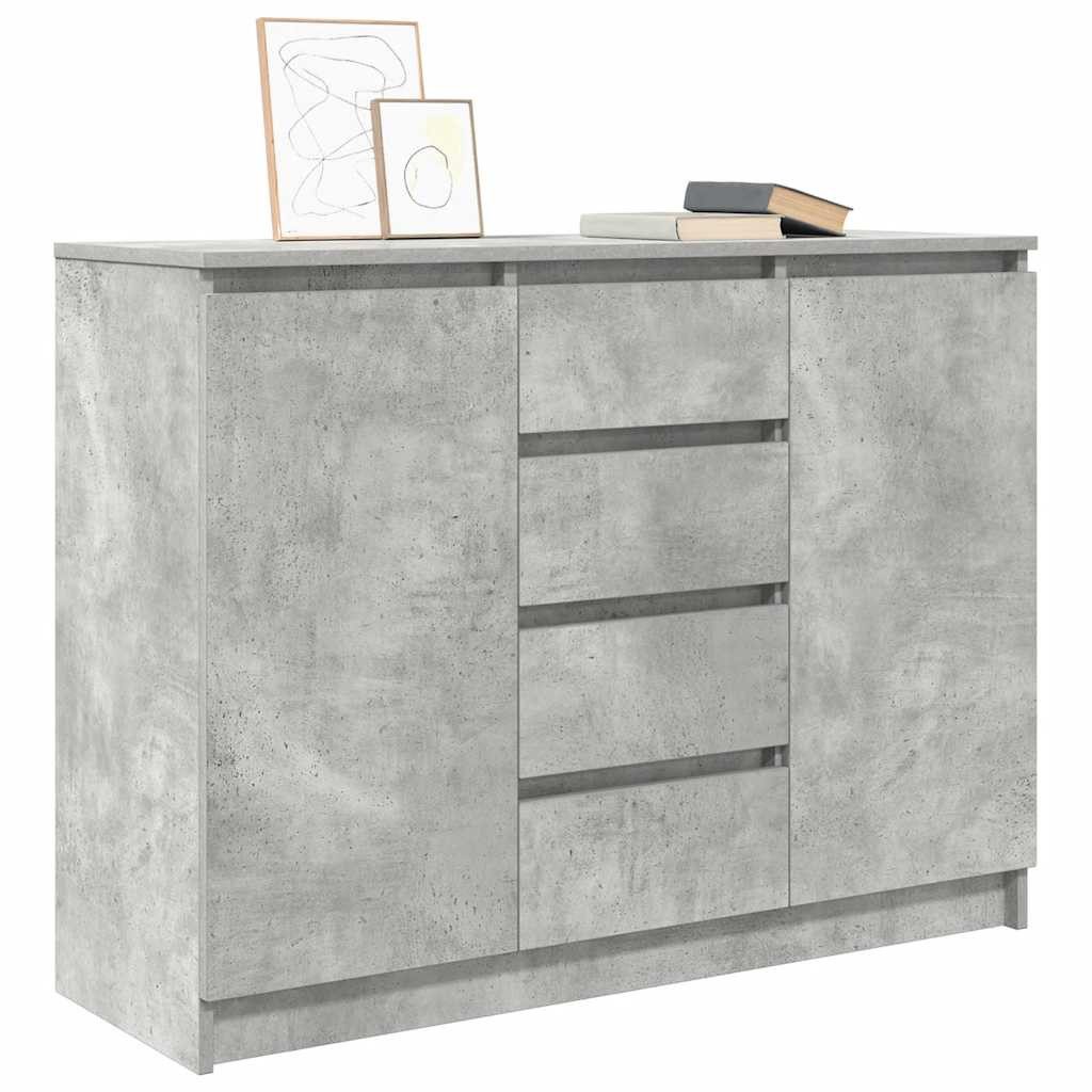 vidaXL Sideboard Sideboard mit Schubladen Betongrau 100,5x35x76 cm Holzwerkstoff (1 St) – Bild 4 von 5