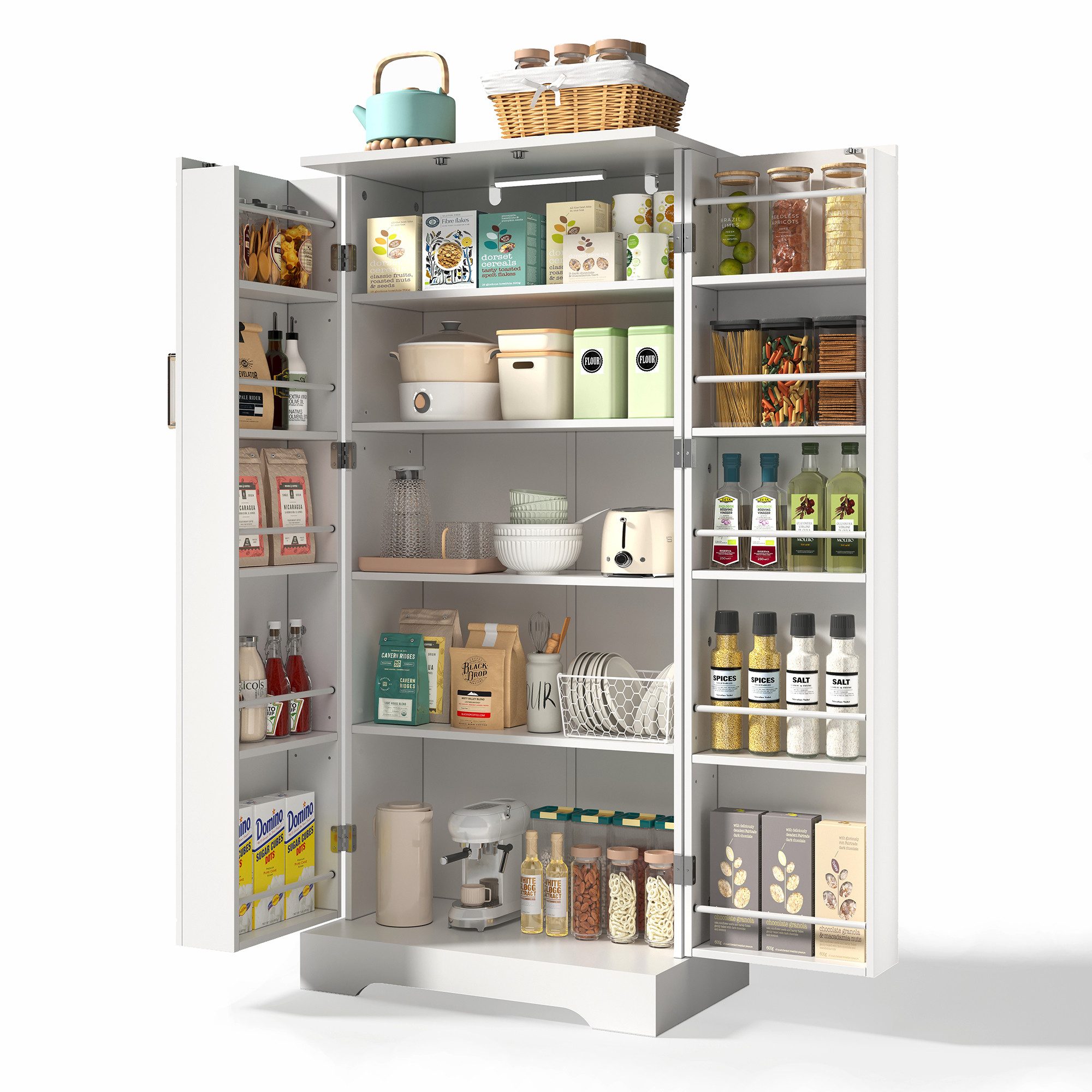 OKWISH Sideboard Modernes Küchenschrank (mit LED-Sensorleuchte, höhenverste günstig online kaufen