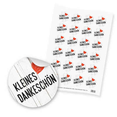 itenga Aufkleber itenga 24x Sticker kleines Dankeschön (Motiv 116) rot schwarz weiß