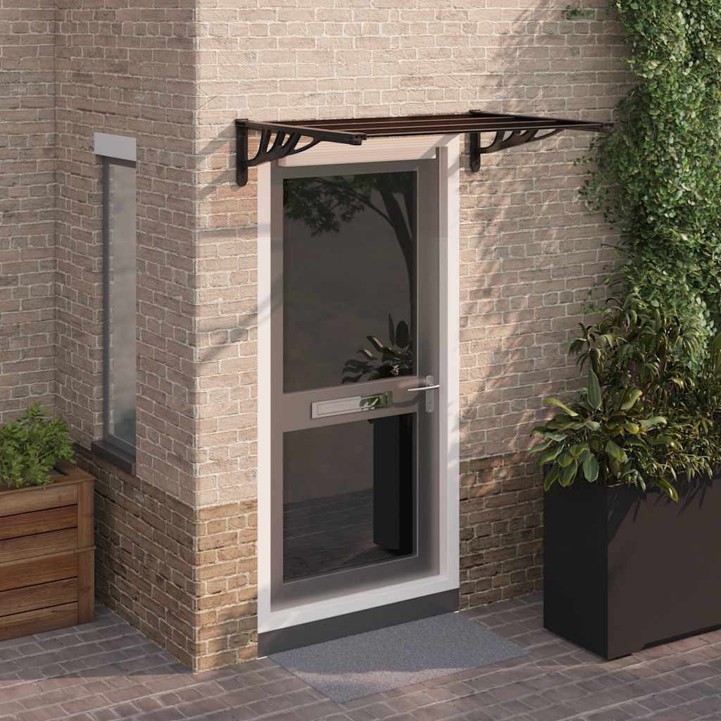 vidaXL Markise Türvordach Schwarz 122x90 cm Polycarbonat (1-St)