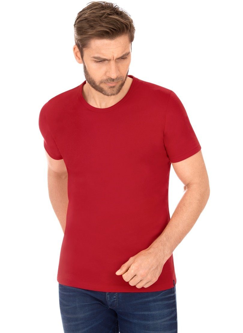 Trigema T-Shirt TRIGEMA T-Shirt aus Baumwolle/Elastan kirsch