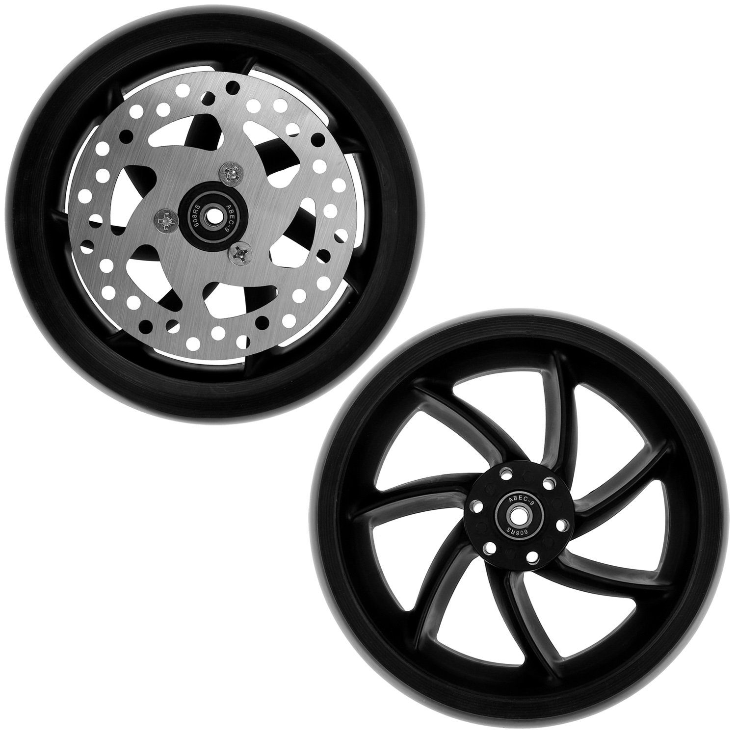 Mach1 Cityroller 2 Stück 200x40mm (190x40mm) Kickscooter Rollen-Set mit Scheibenbremse