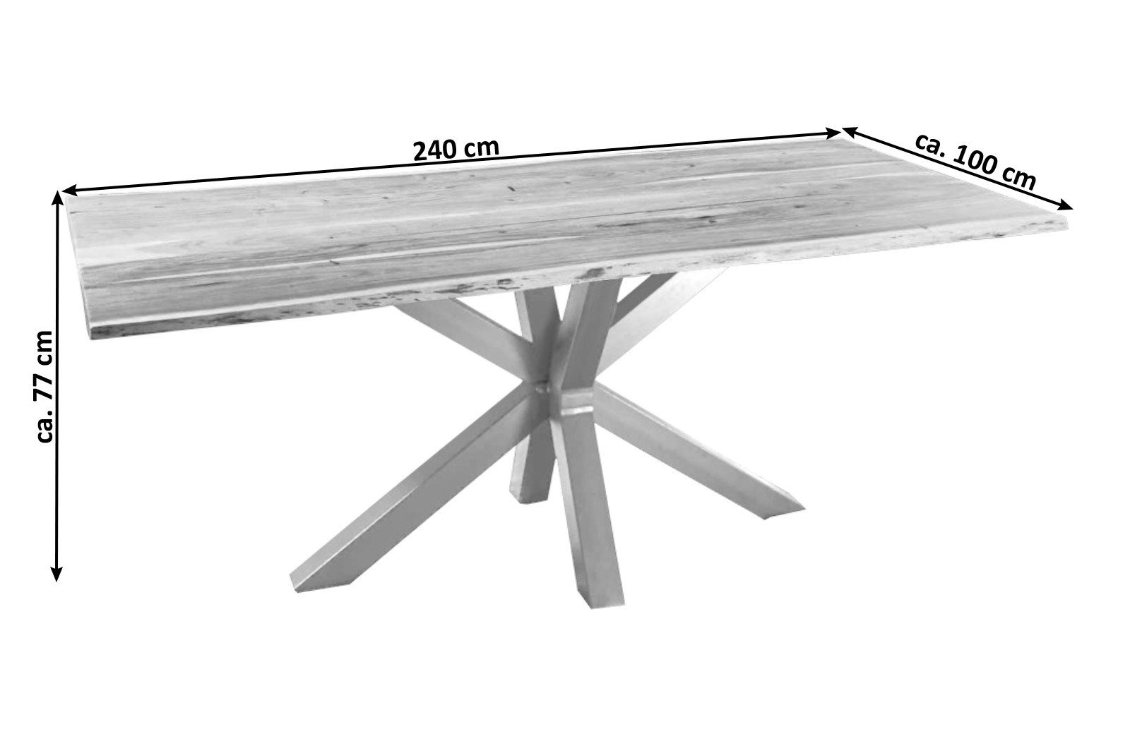 SAM® Baumkantentisch Spider, massives Akazienholz, Baumkante, günstig online kaufen