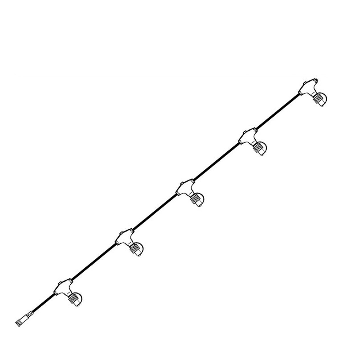 STAR TRADING Systemlichterkette System 24 Verteilerkabel 5-fach 15m koppelbar ohne Trafo