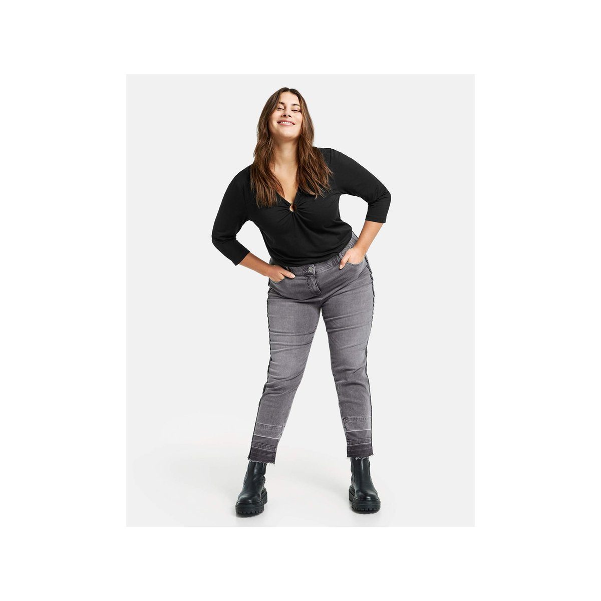 Samoon Slim-fit-Jeans grau (1-tlg)