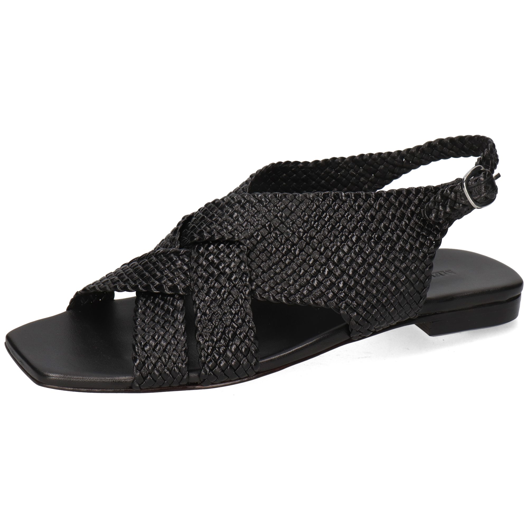 Melvin & Hamilton Sandrine 5 Leder-Geflochtene Schuhe für Damen Sandale Flache Absätze, Echtes Leder, Von Hand geflochten