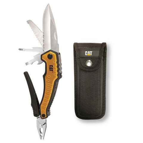 CATERPILLAR Taschenmesser 9 in 1 XL Multifunktions-Werkzeug mit Gürteltasche, 9 in 1 Multifunktionswerkzeug mit Aufbewahrungstasche, Multitool