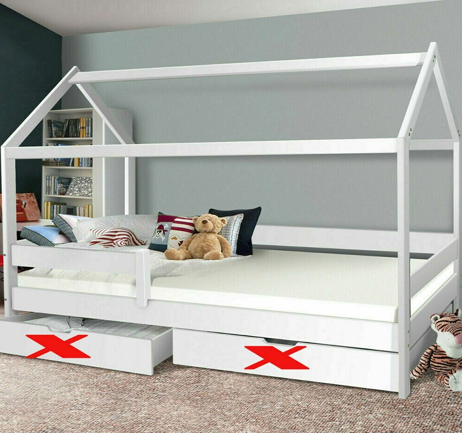 Homeline Hochbett Hochbett Kinderbett mit hausbett günstig online kaufen