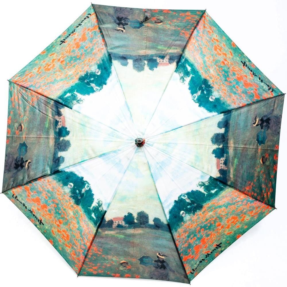 Luckyweather not just any other day Stockregenschirm Regenschirm Motiv MOHNBLUMENFELD Holzstock