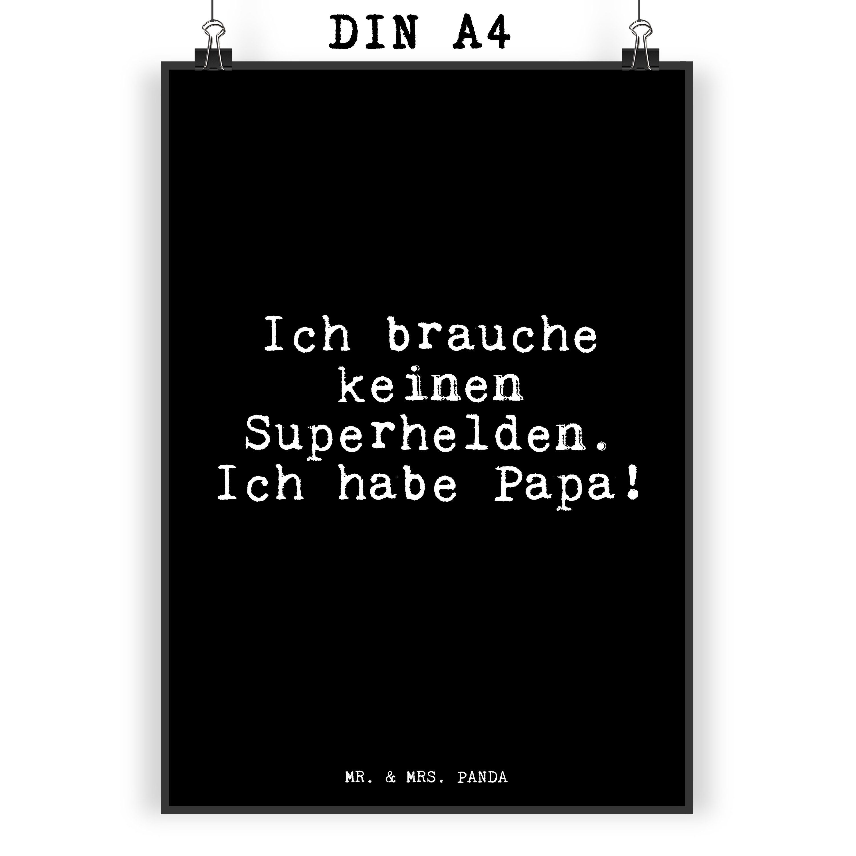 Mr. & Mrs. Panda Poster »Ich brauche keinen Superhelden.... Schwarz