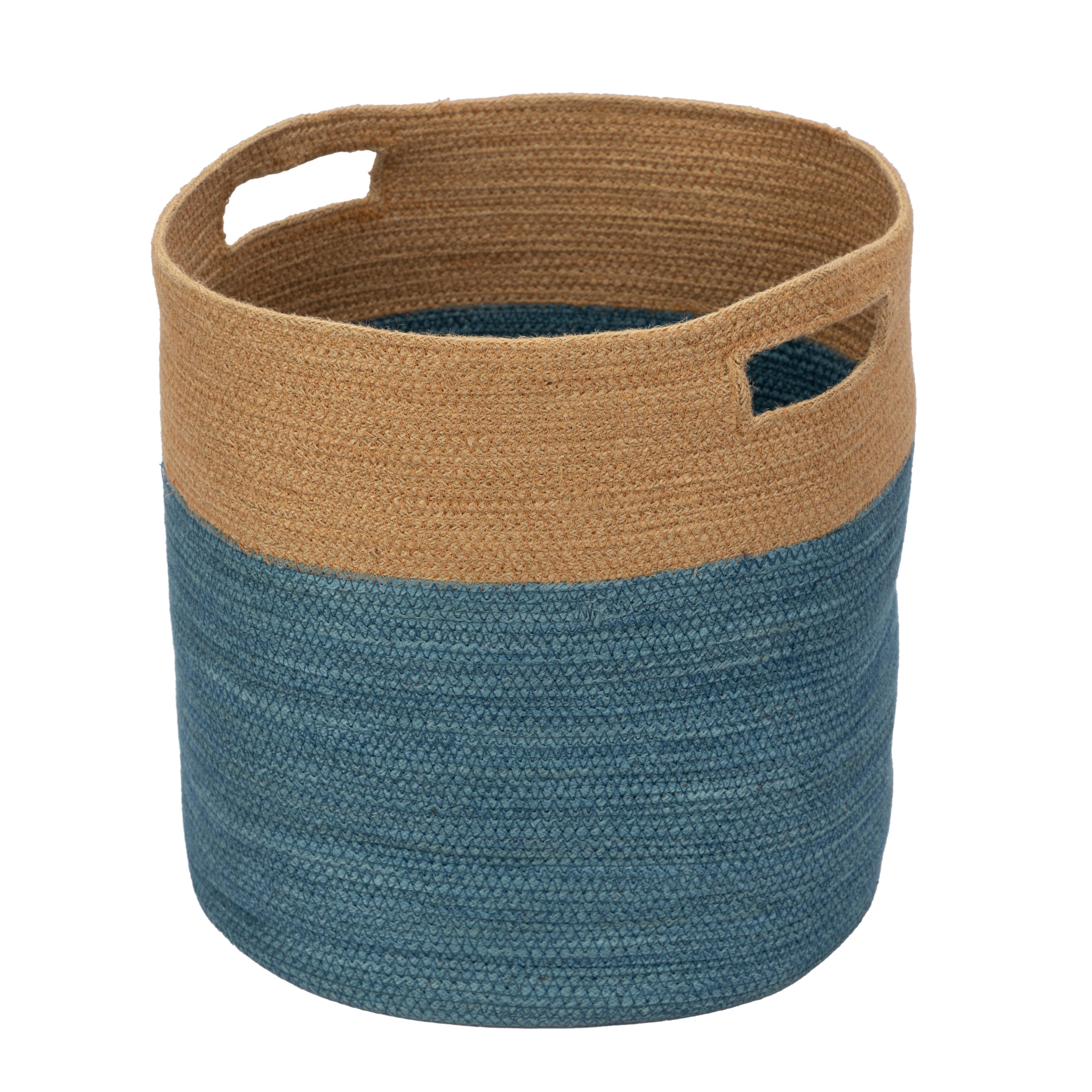 El Puente Aufbewahrungskorb Korb "Colorblock", Handmade, Fair Trade
