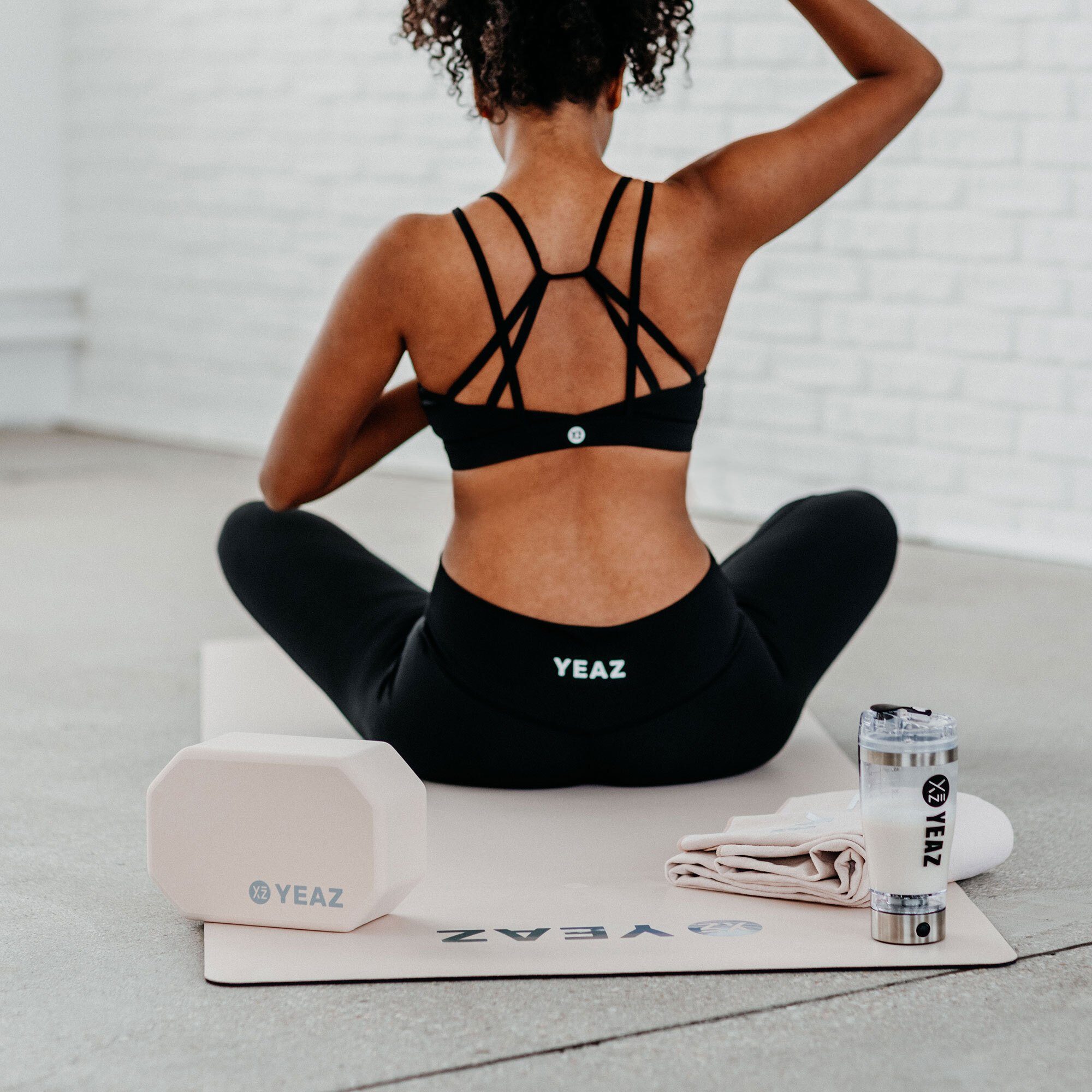 NEXT - Yogablock beige handtuch, Soft-Touch set & YEAZ LEVEL Oberfläche yoga-blöcke rutschfeste