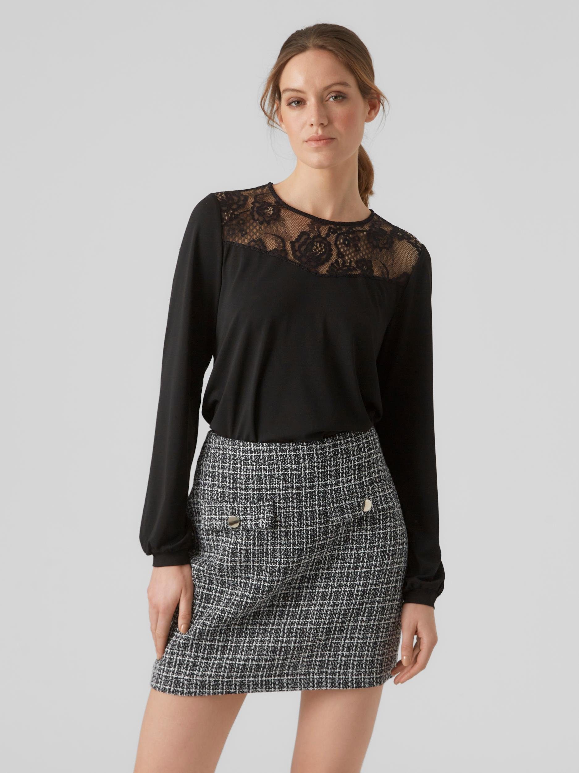 Vero Moda Spitzenshirt VMSARA LS LACE TOP JRS