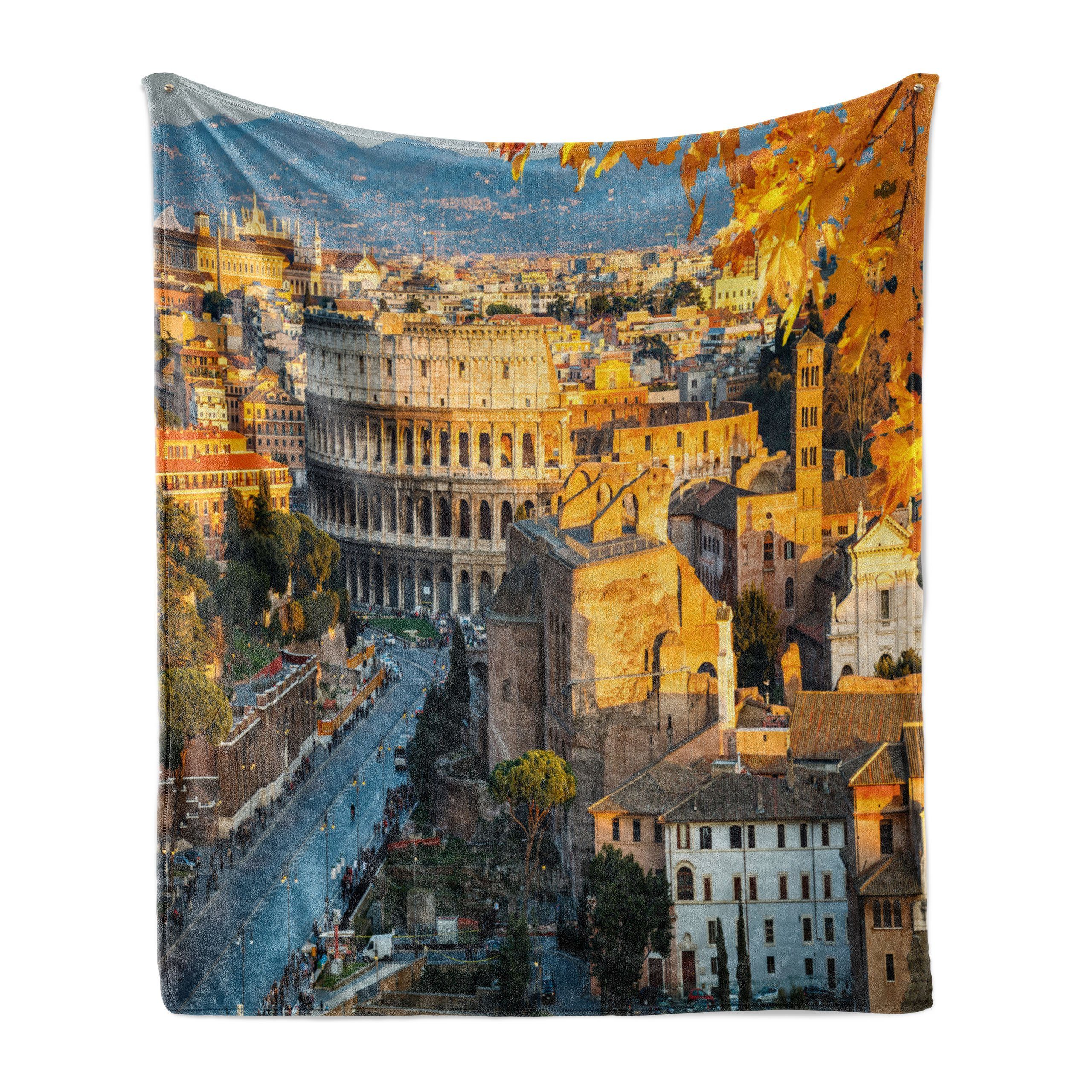 Wohndecke Gemütlicher Plüsch für den Innen- und Außenbereich, Abakuhaus, Italien Colosseum View in Rom | Wohndecken