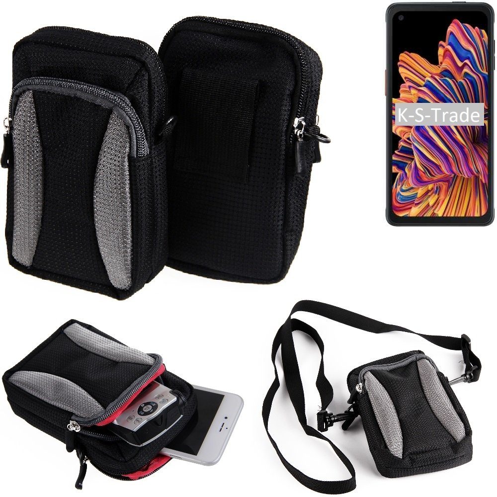 K-S-Trade Handyhülle für Samsung Galaxy XCover Pro, Holster Schutz Hülle Handy Hülle Gürteltasche Umhängetasche mit