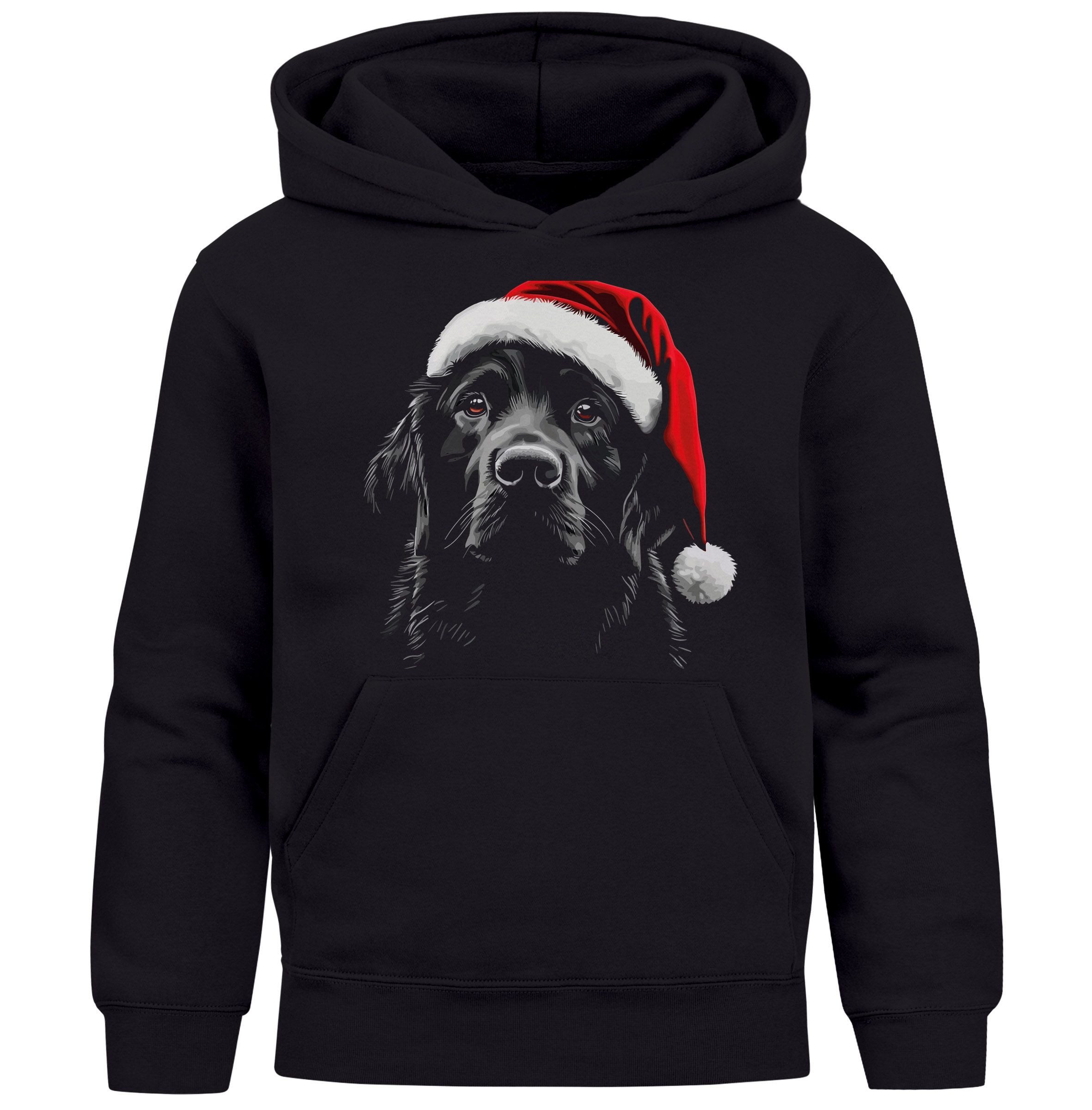 MoonWorks Hoodie Kinder Hoodie Jungen Weihnnachten Santa Hund Xmas Outfit Lustig