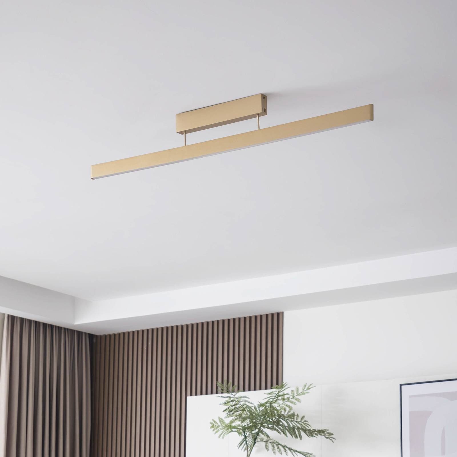 Lucande Deckenleuchten Mylosh, LED, Metall, Gold / Messing Farbwechsel warmweiß / tageslicht IP20 mit Fernbedienung, LED 34,5 W gesamt, Farbwechsel warmweiß / tageslicht