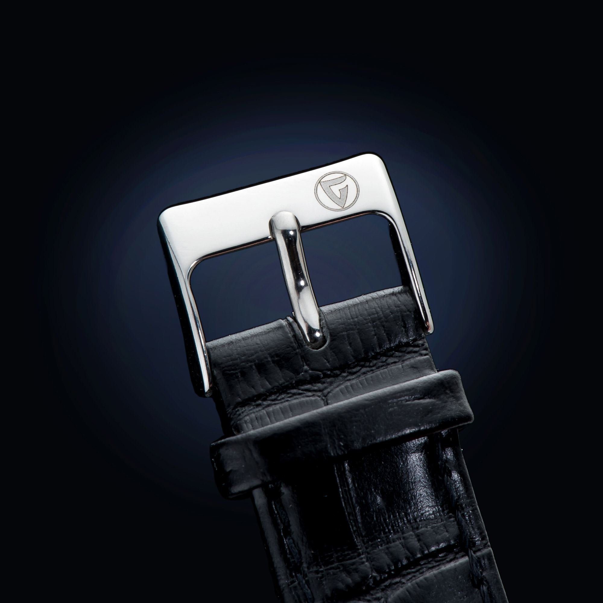 Gigandet Chronograph Armbanduhr, Herrenuhr, 24-Std. Anzeige, 41mm, CLASSICO G6-001, Mineralglas, Datumsanzeige, Lederband, 5bar/50m wasserdicht