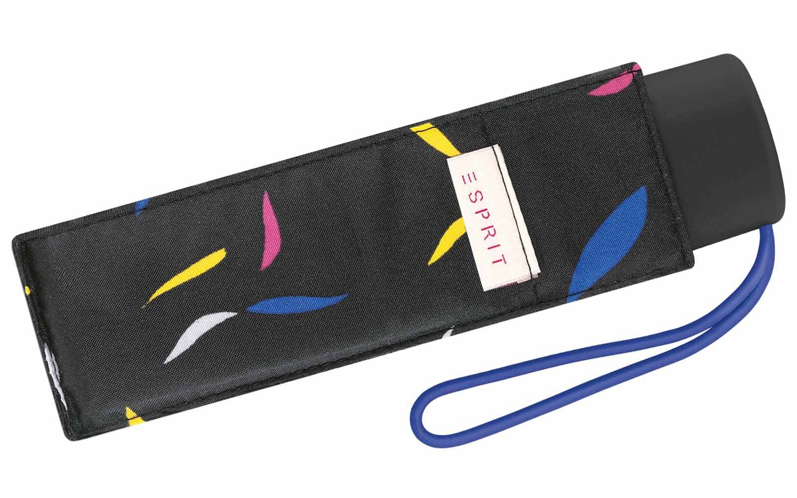 Esprit Taschenregenschirm kleiner, handlicher als schwarz Design für Damen, Schirm besondere das Eyecatcher