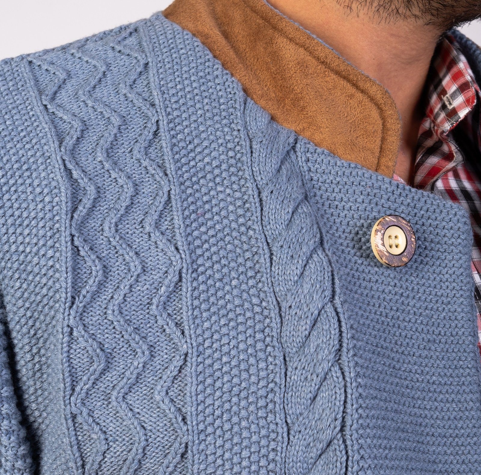 Trachtl Trachtenstrickjacke Herren Strickjacke Markus Indigo Blau M