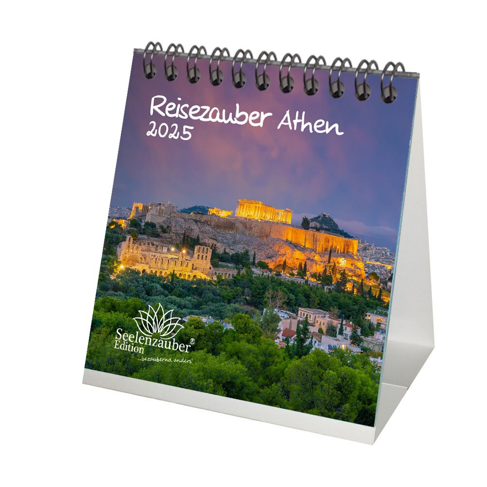 Seelenzauber Tischkalender Reisezauber Athen Kalender für 2025 Format 10cm x 10cm Griechenland