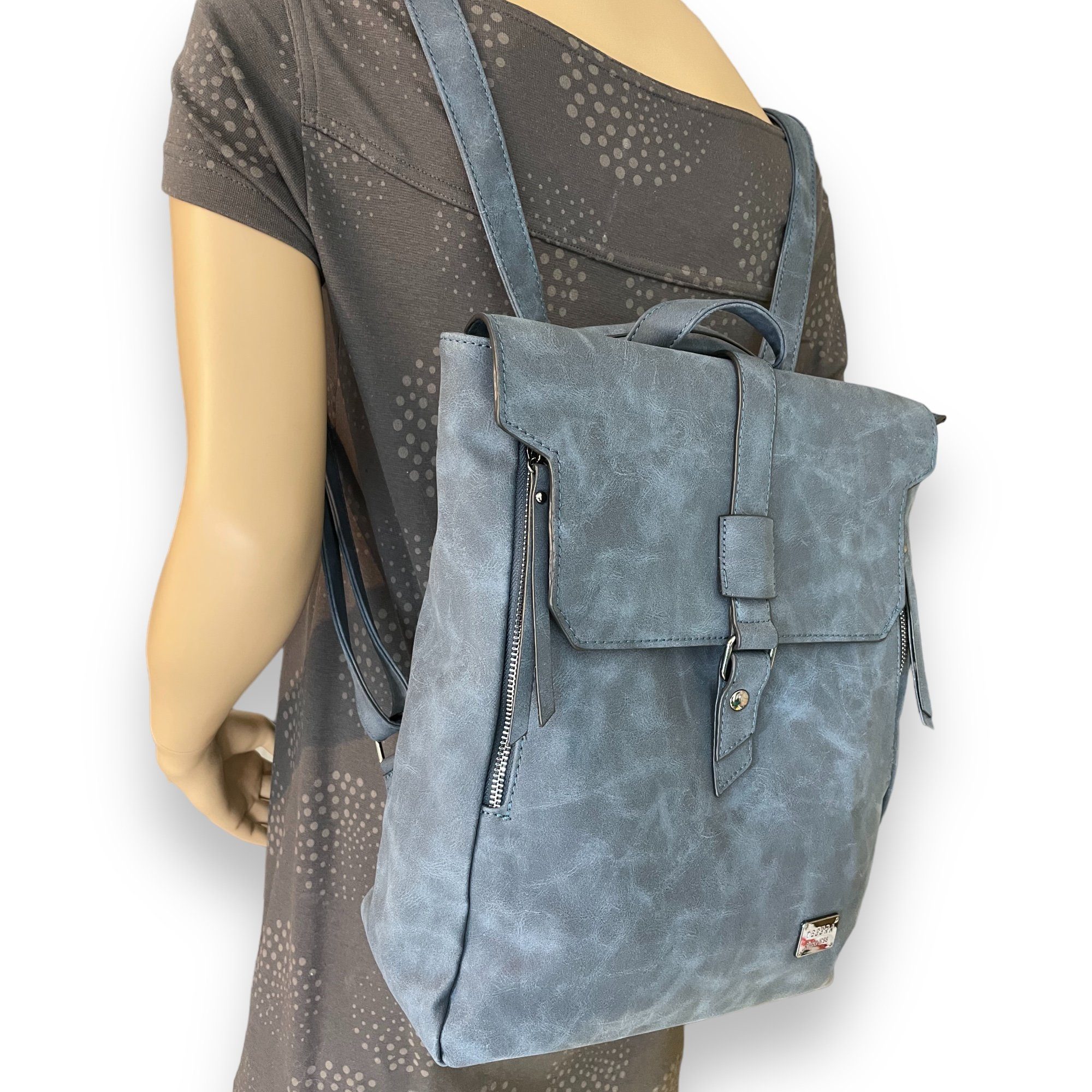 Taschen4life Cityrucksack 2in1 Damen Multifunktions Rucksacktasche D5768, Rucksack & Umhängetasche in Einem