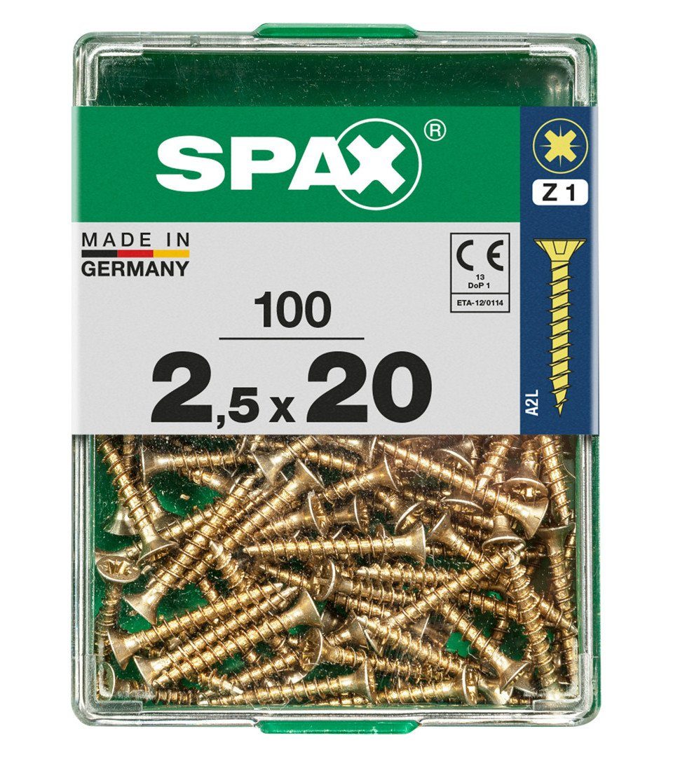 SPAX Holzbauschraube Spax Universalschrauben 2.5 x 20 mm PZ 1 - 100