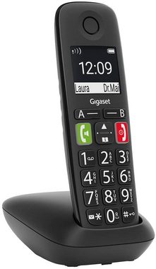 Gigaset E 290 Duo Schnurloses Telefon mit großen Tasten großes Display schwarz Festnetztelefon