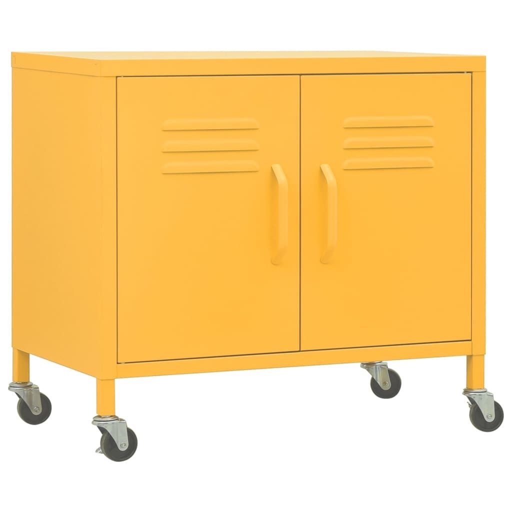 vidaXL Aktenschrank Lagerschrank Senfgelb 60x35x56 cm Stahl (1-St)