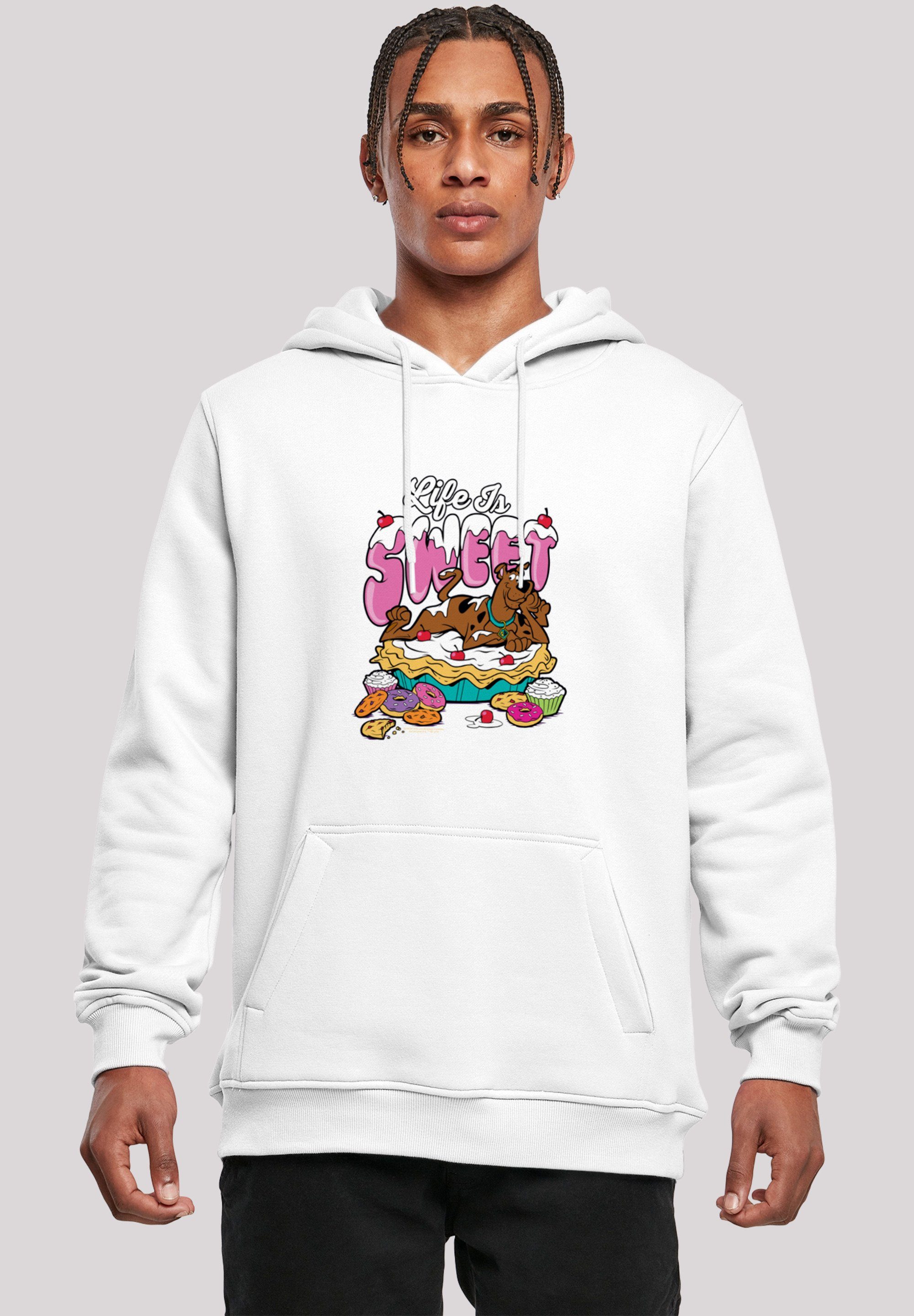 F4NT4STIC Sweatshirt Scooby Doo Life Is Sweet Herren,Premium Merch ,Slim-Fit,Kapuzenpullover,Bedruckt, Verstellbare Kapuze und geräumige  Kängurutasche
