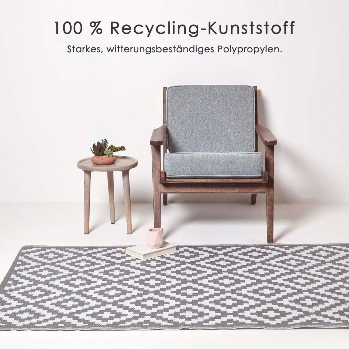 Homescapes Outdoorteppich Outdoor-Teppich Zoe aus Polypropylen mit geometrischem, 180 x 270 cm, rechteckig, Höhe: 20 mm