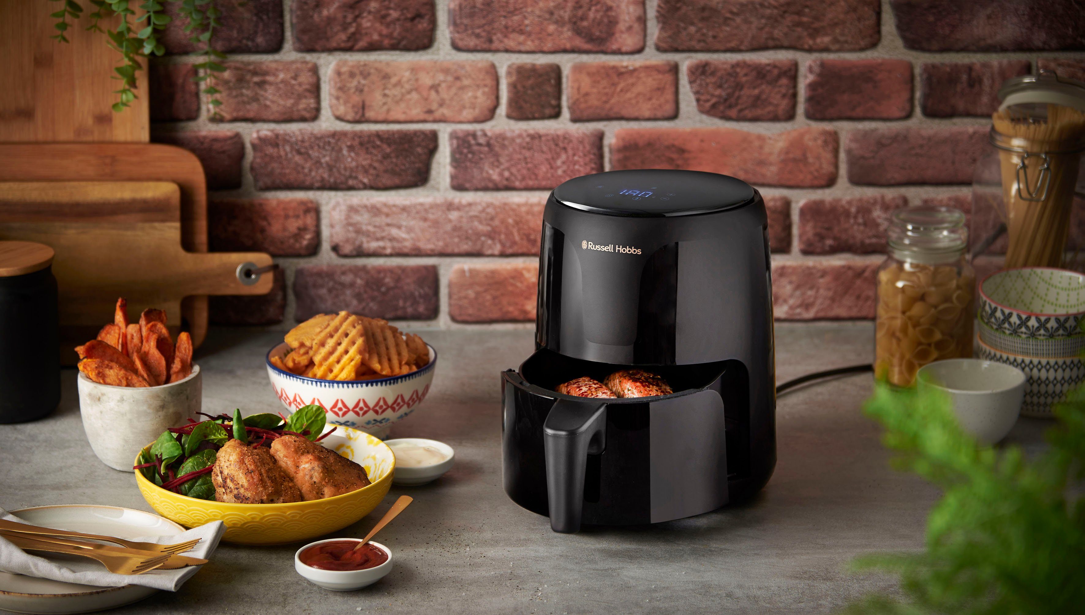 RUSSELL HOBBS Heißluftfritteuse SatisFry Air 26500-56, 1100 W, 1,8 l, Airfryer – wenig oder kein Öl erforderlich, 7 Funktionen