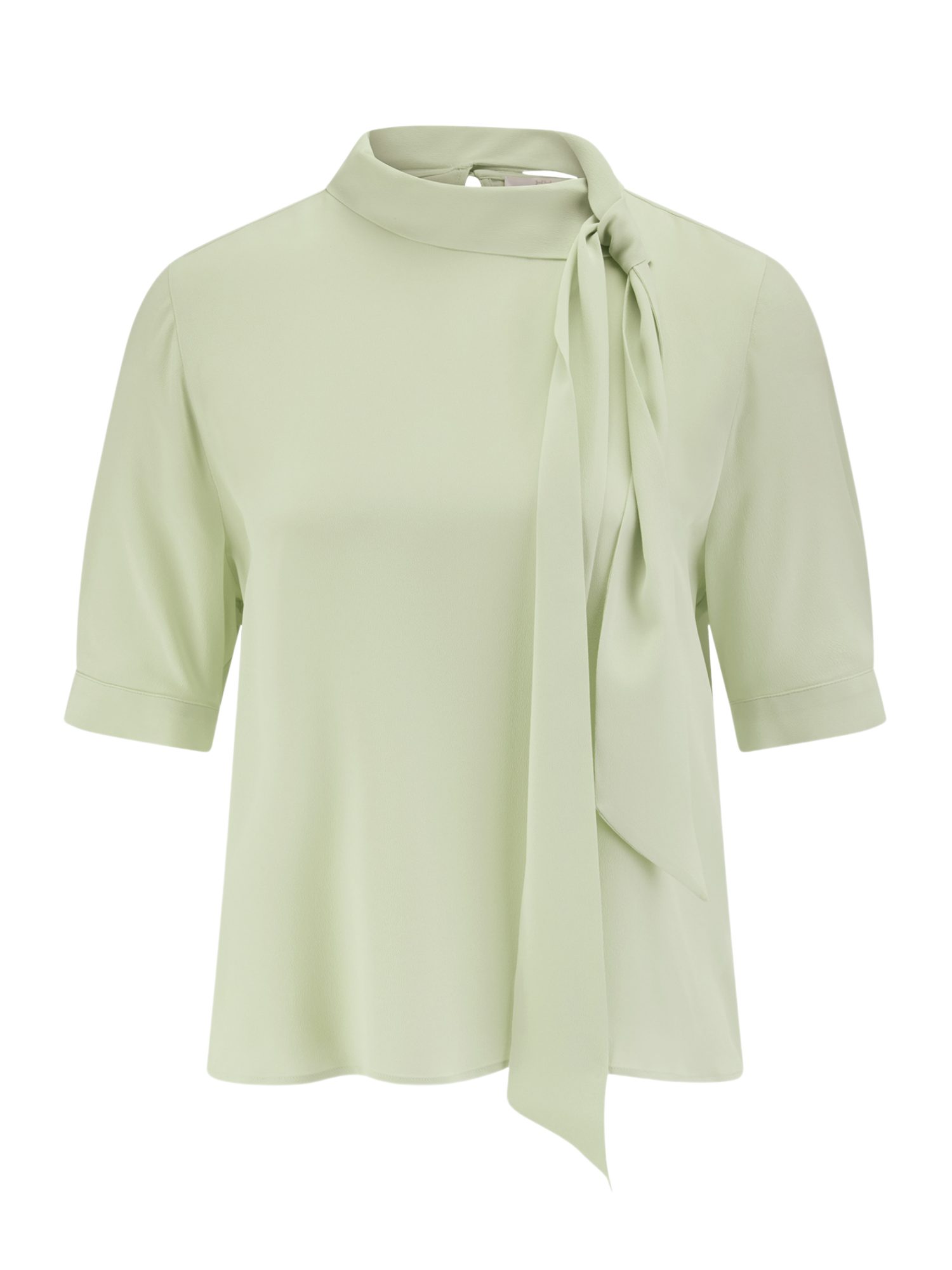 Riani Langarmbluse grün,Casual,Acetat,Unifarben,Stehkragen,Kurz,Gerade