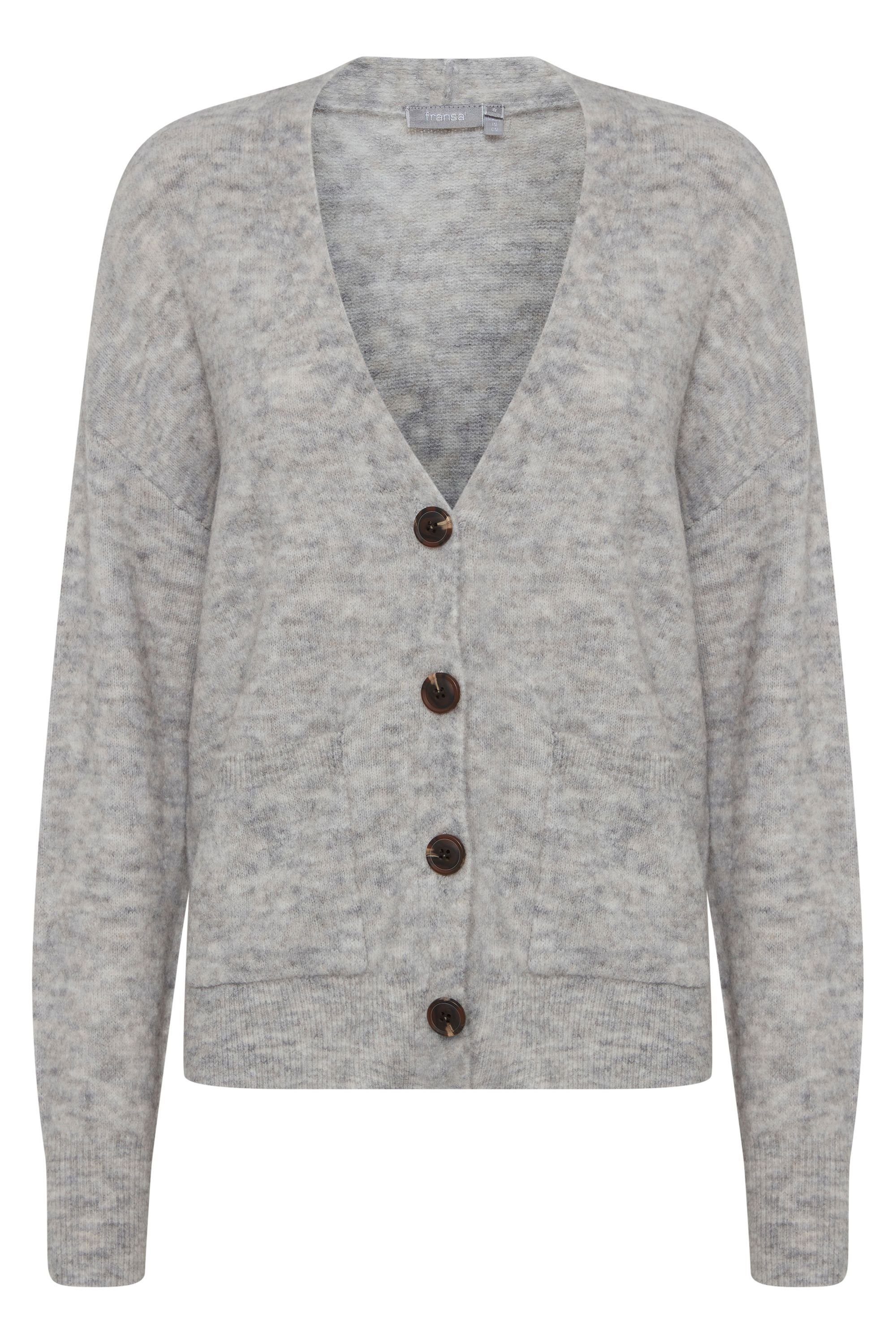 fransa Strickjacke Fransa Cardigan 2 FREMDEBBI - Grey 20610192 melange Light