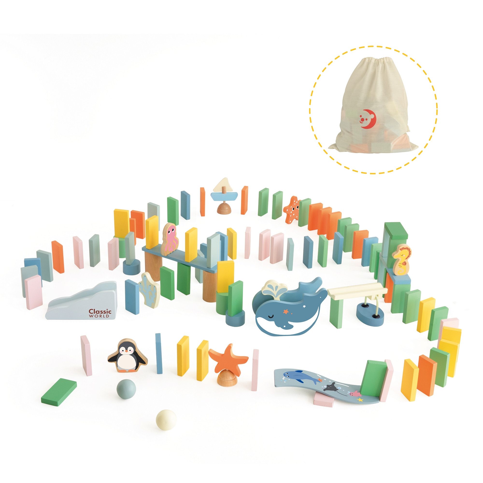 Classic World Classic World - Domino Ozean - 20x20x15,7cm - ab 3 Jahre Spielbauklötze
