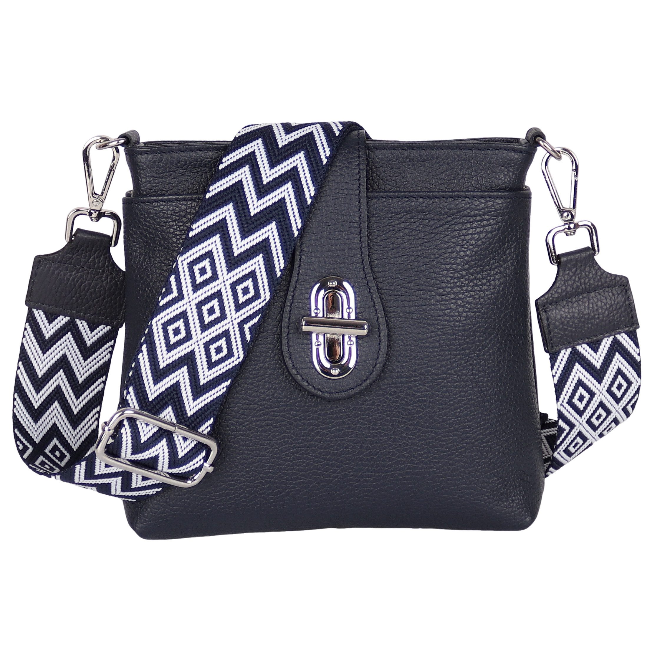 Umhängetasche Damen Crossbody Bag, Echtleder Made In Italy