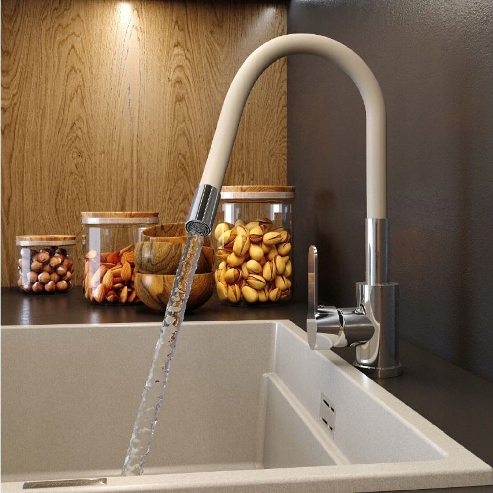 QLS Waschtischarmatur FLEX 2000 Küchenarmatur Wasserhahn Armatur Mischbatterie Brause Flexibel – Bild 3 von 5