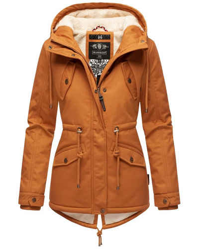 Marikoo Winterjacke Manolya stylischer Kurzmantel mit weichem Teddyfell-Futter