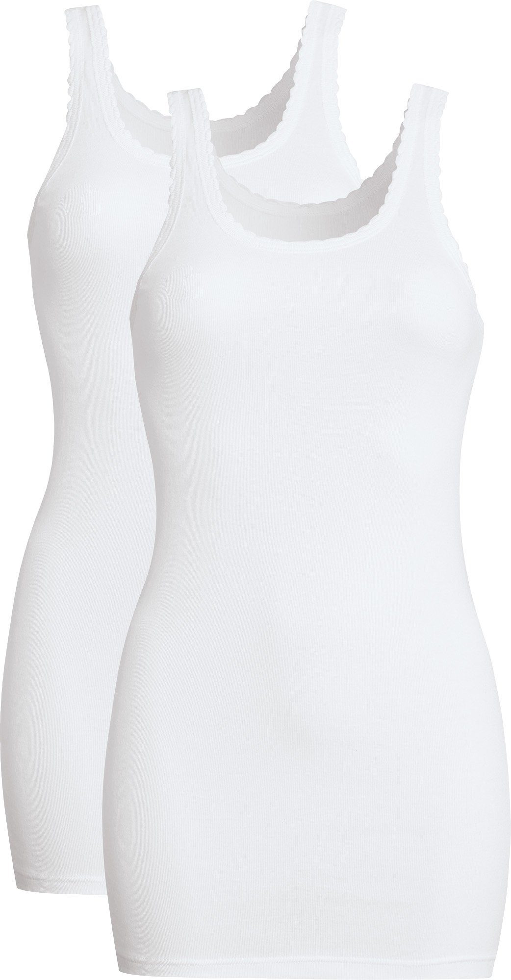 Damen-Unterhemd conta Unterhemd Uni 2er-Pack Feinripp