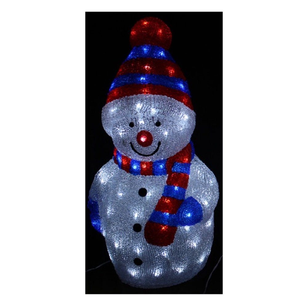 ThoKuToys Weihnachtsfigur Acryl LED Schneemann - 45 cm groß blau