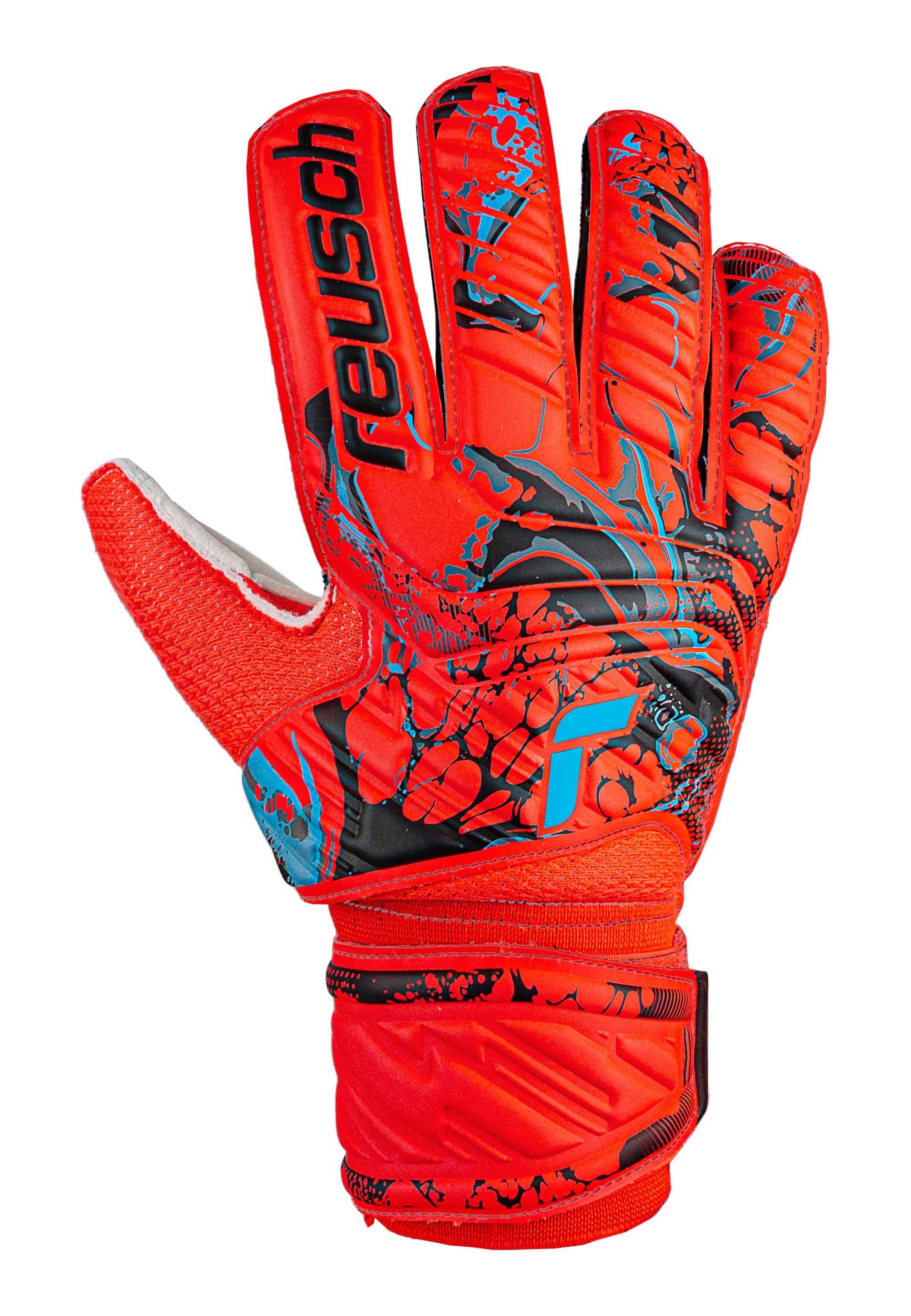 Grip mit gutem rot-blau Attrakt Torwarthandschuhe Solid Reusch