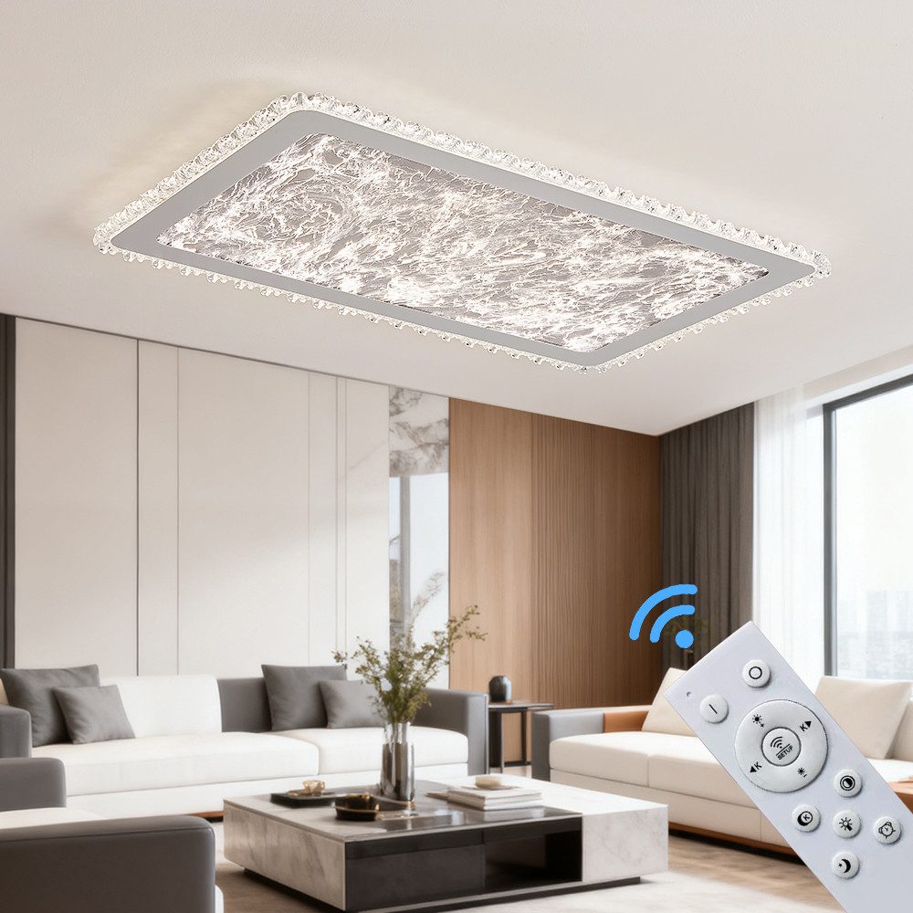 Eurotondisplay LED Deckenleuchte LED Deckenleuchte mit Fernbedienung Lichtfarbe Helligkeit einstellbar, LED fest integriert, Neutralweiß, Kaltweiß, Warumweiß, Lichtfarbe und Helligkeit einstellbar