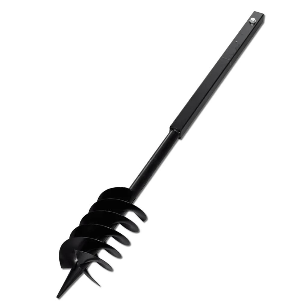 vidaXL Erdbohrer Bohrer mit Griff 120 mm Doppelspirale Schwarz