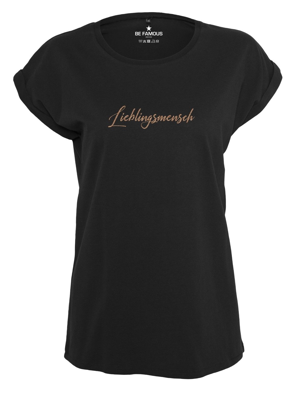 Be Famous Print-Shirt Classic Roll Up Lieblingsmensch (1-tlg., keine)