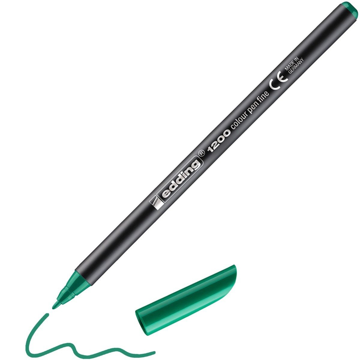 edding Faserstift Fasermaler 1200 Rundspitze 1 mm in Grün, Rundspitze