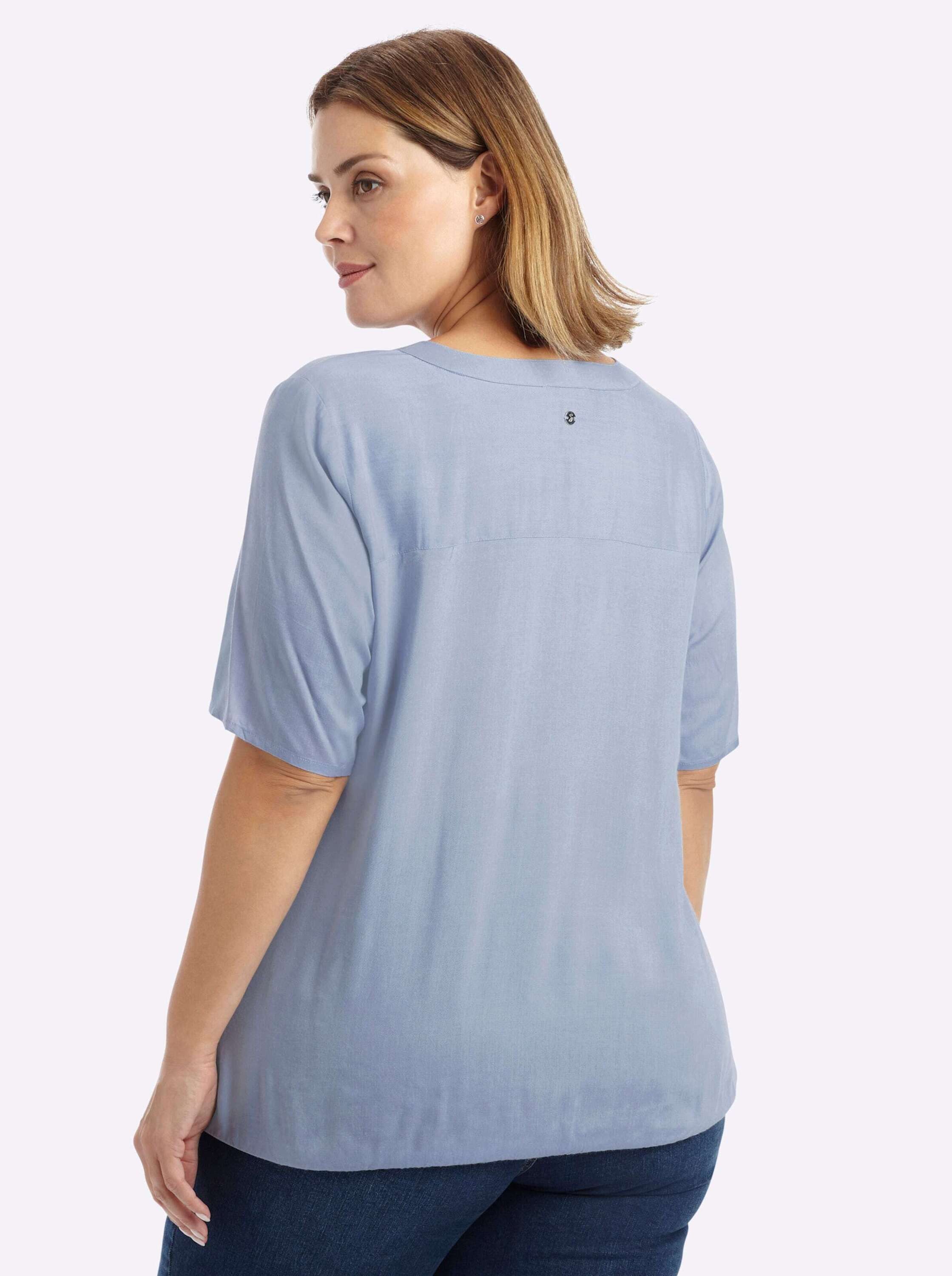 Sheego Klassische Bluse Kurzarmbluse Kurzarm